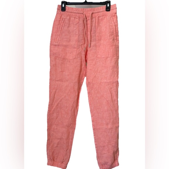 Athleta Pants - Athleta women’s Peach Drawstring Linen Pants Size 4